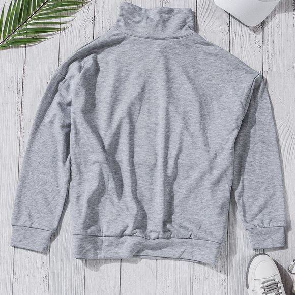 Quilted design with gold zipper pullover - Picture 3 of 4